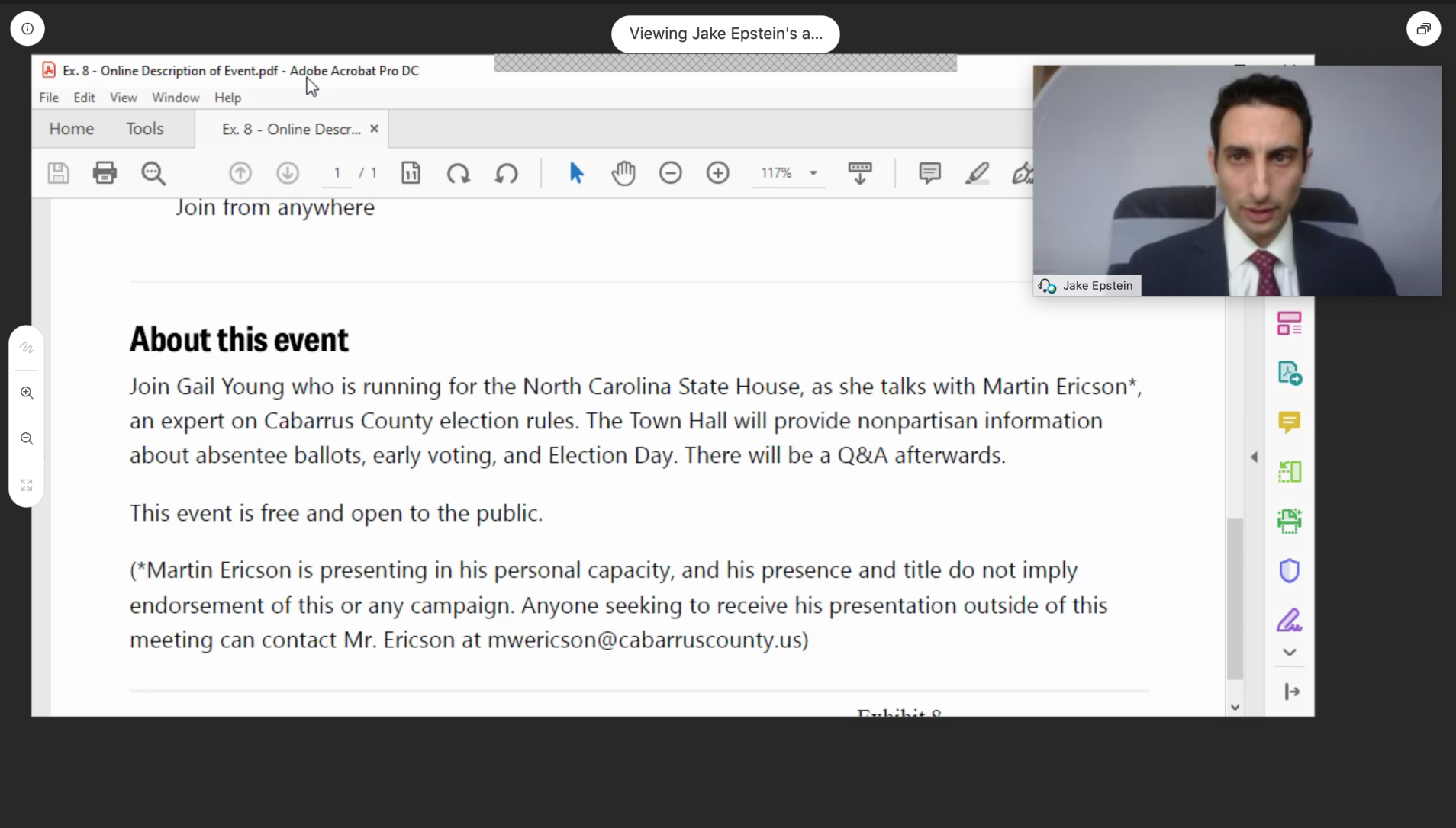 Martin Ericson's disclaimer